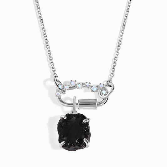 Collier d'unité céleste en obsidienne noire