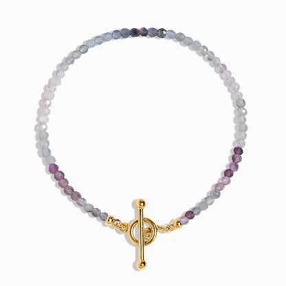 Bracelet de perles en fluorite avec fermoir en T - Augmentez vos vibrations