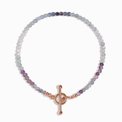 Bracelet de perles en fluorite avec fermoir en T - Augmentez vos vibrations
