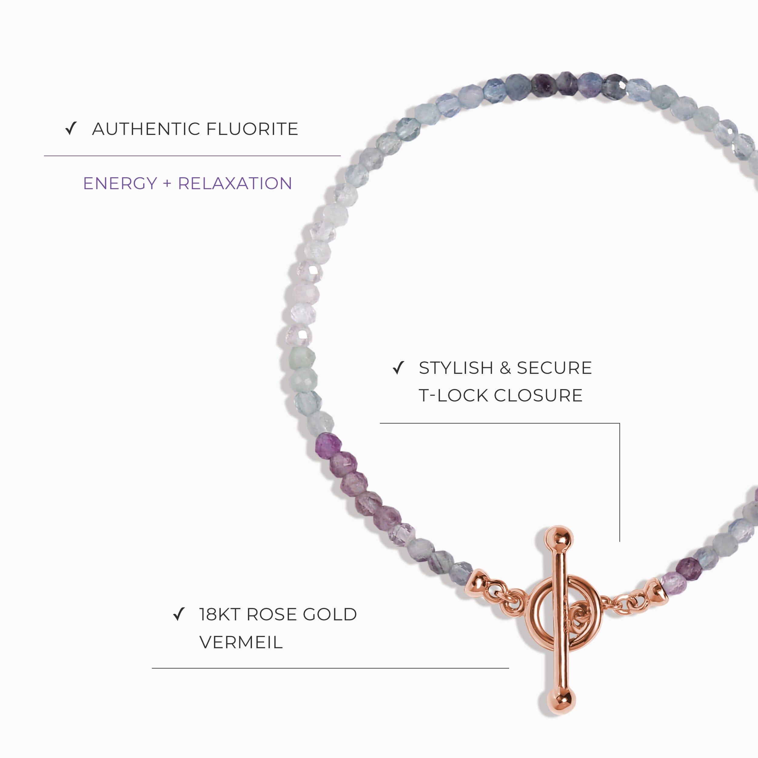 Fluorite T-Lock Beads Bracelet - Raise Your Vibrations