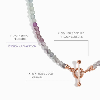 Fluorite T-Lock Beads Necklace - Raise Your Vibrations Moon Magic