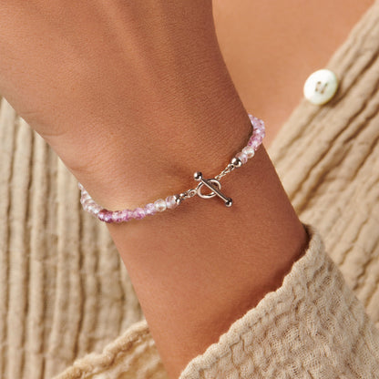 Bracelet de perles en fluorite avec fermoir en T - Augmentez vos vibrations