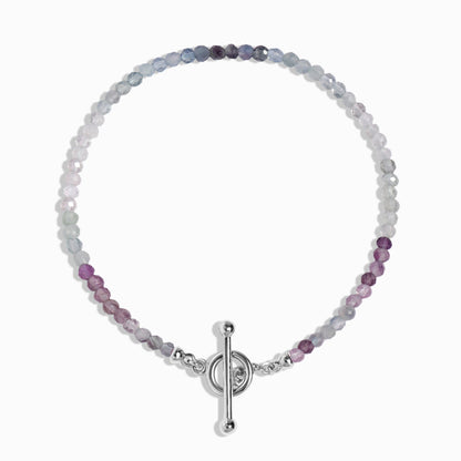 Bracelet de perles en fluorite avec fermoir en T - Augmentez vos vibrations