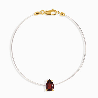 Bracelet grenat flottant - Pierre de naissance de janvier