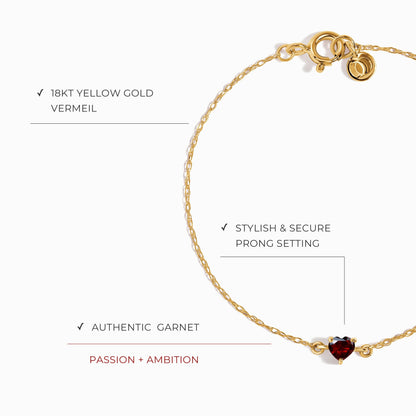Bracelet Grenat Enfant - Amour