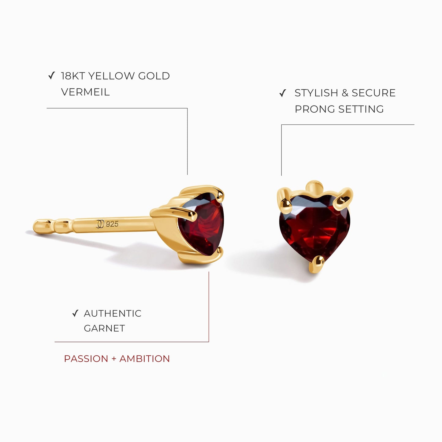 Garnet Earrings - Love
