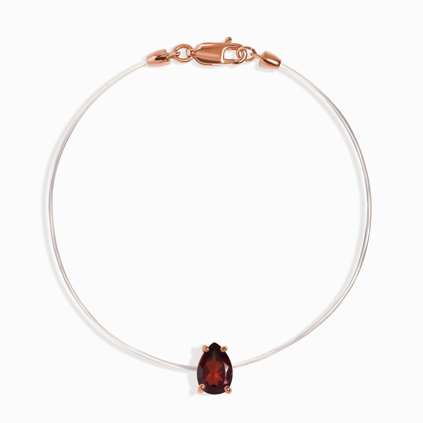 Bracelet grenat flottant - Pierre de naissance de janvier
