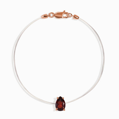 Bracelet grenat flottant - Pierre de naissance de janvier
