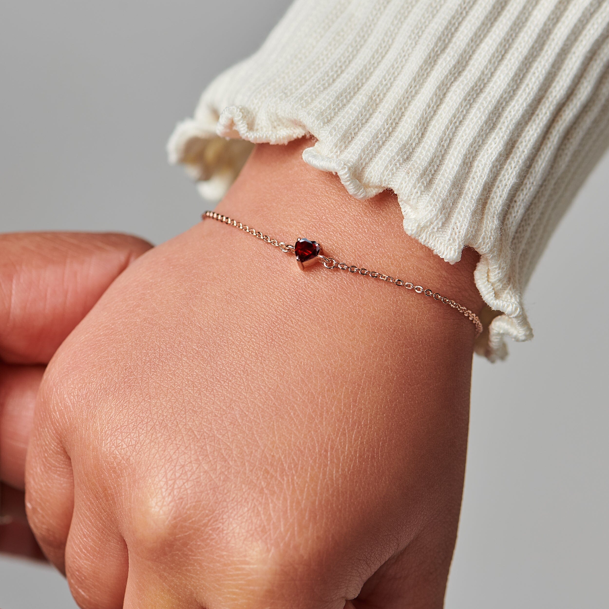 Kids Garnet Bracelet - Love