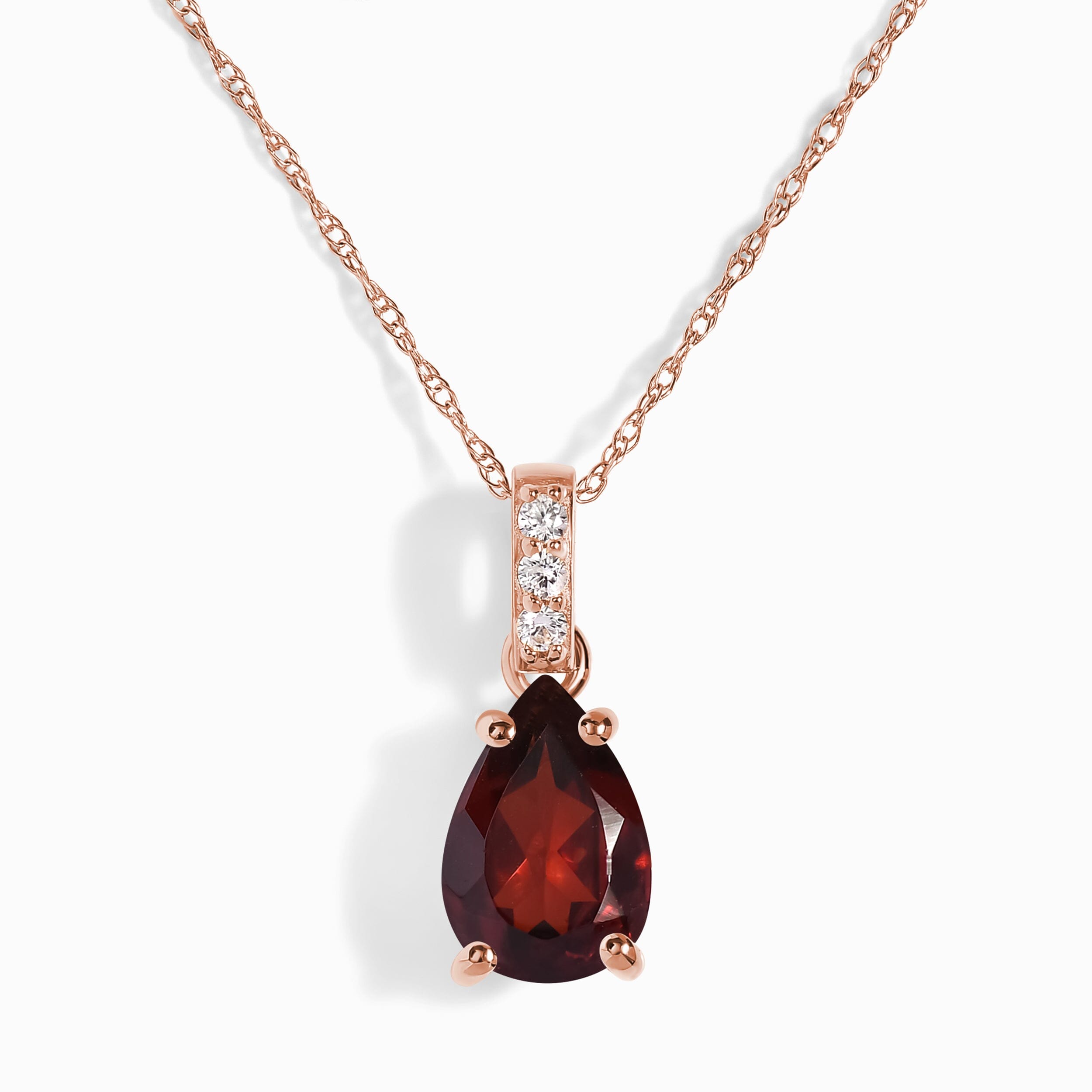 Garnet Diamond Necklace Sway - January Birthstone