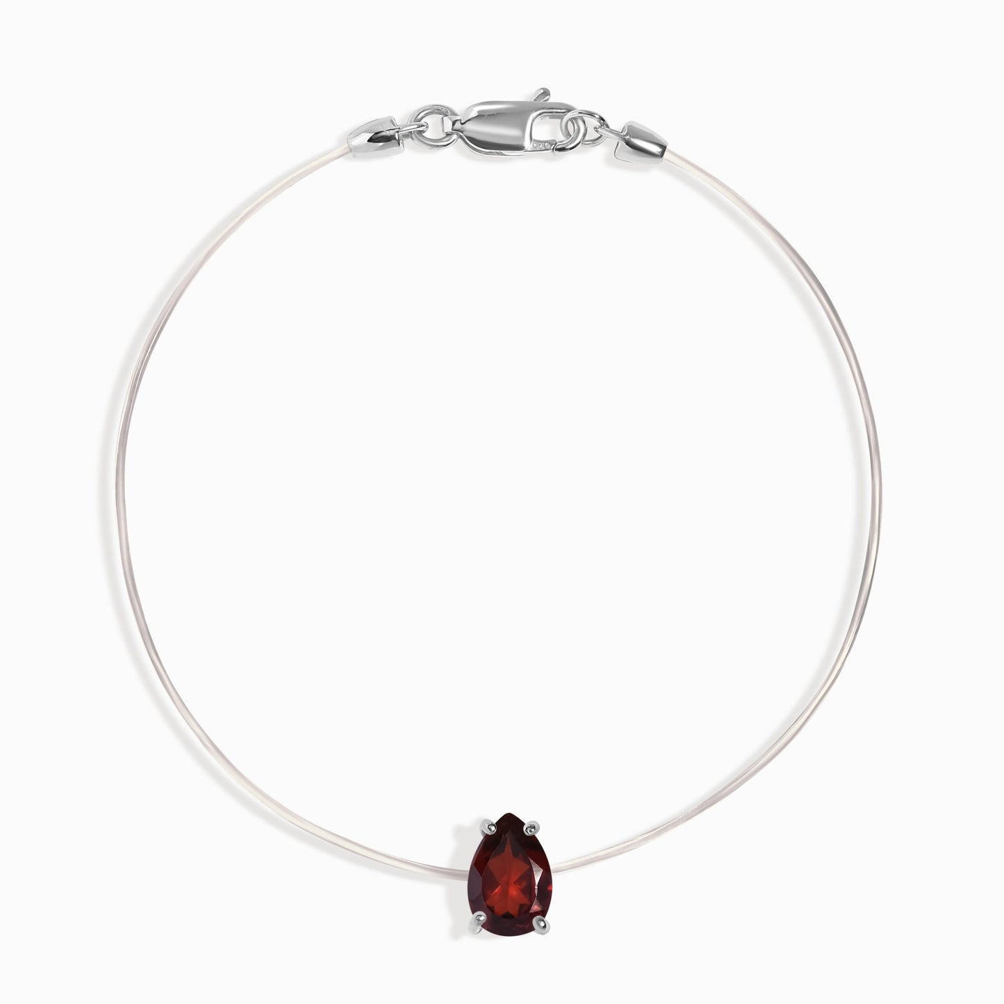 Bracelet grenat flottant - Pierre de naissance de janvier