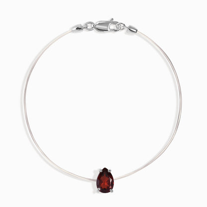 Bracelet grenat flottant - Pierre de naissance de janvier