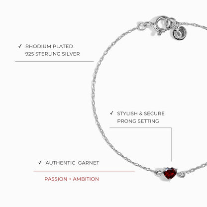 Bracelet Grenat Enfant - Amour