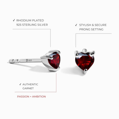 Garnet Earrings - Love