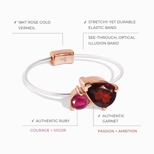 Floating Ring - Toi Et Moi Garnet & Ruby