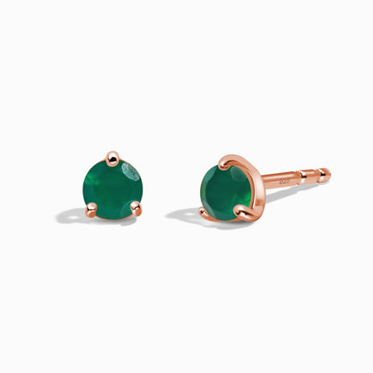 Green Onyx Round Studs - May Birthstone Moon Magic