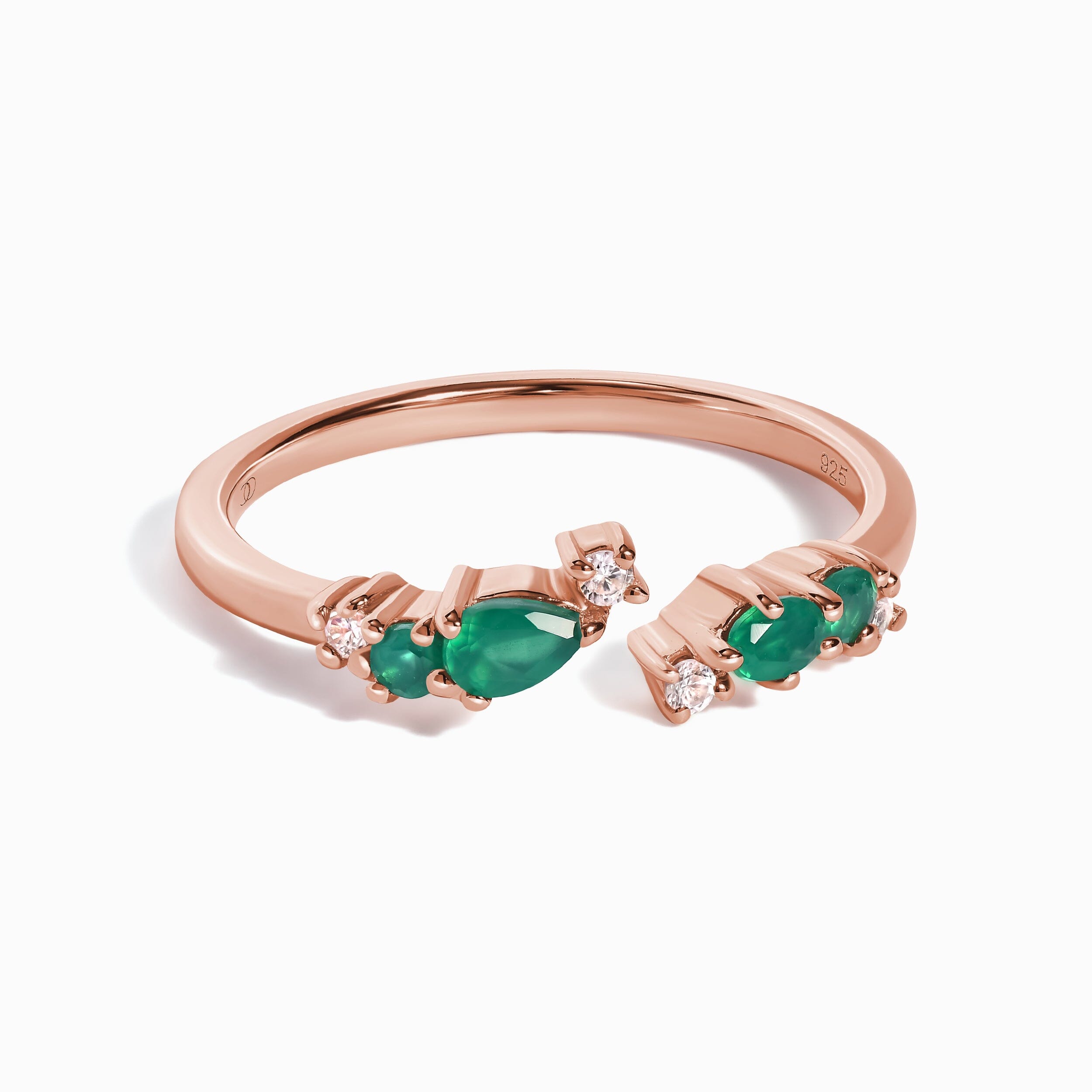 Adjustable Green Onyx Ring Flourish - May Birthstone