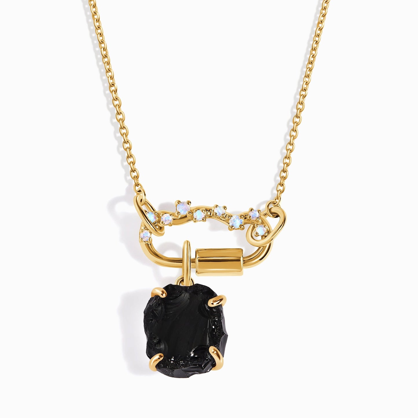 Collier d'unité céleste en obsidienne noire