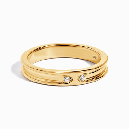 Bague unisexe en zircon blanc - Individualiste