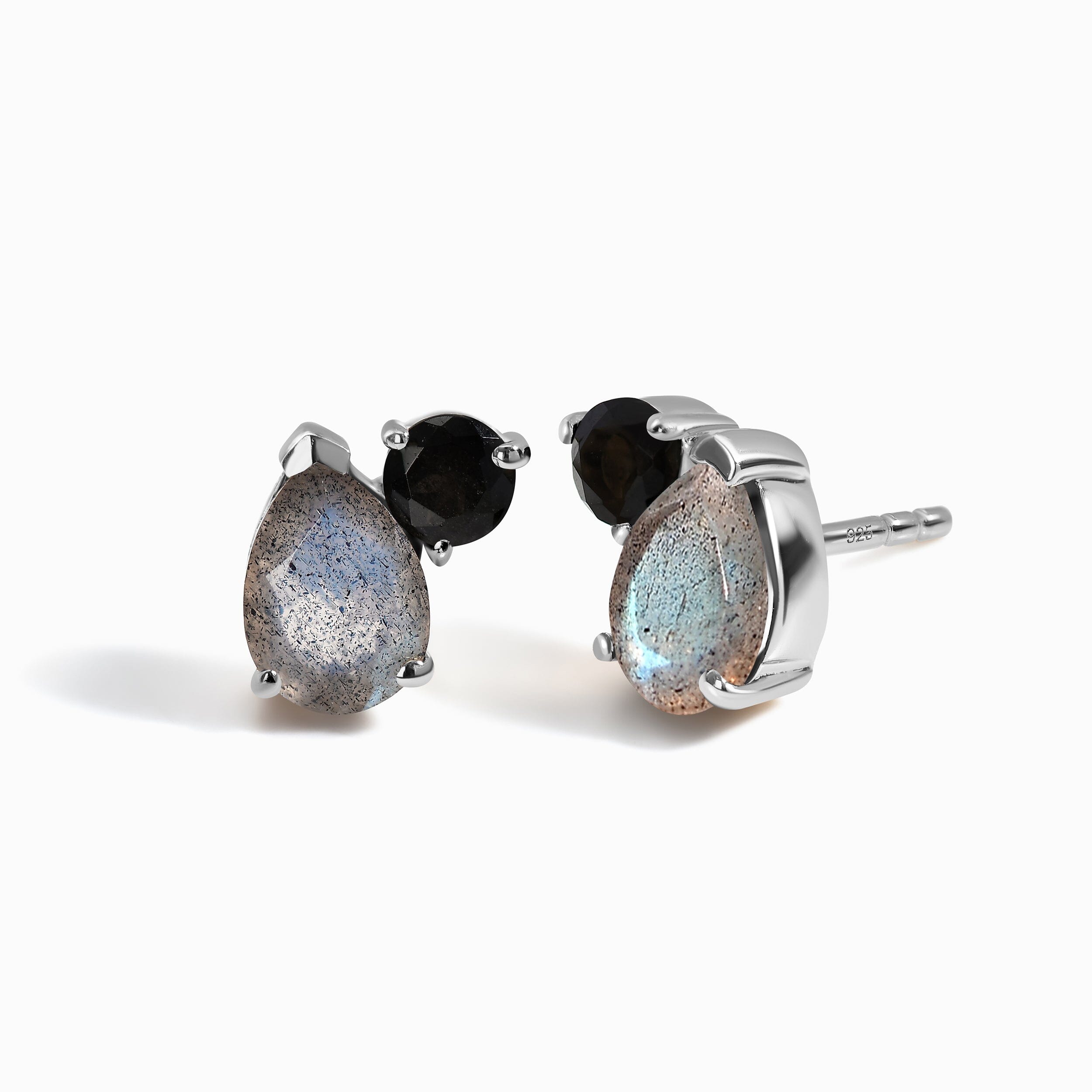 Labradorite Black Obsidian Studs - Toi Et Moi