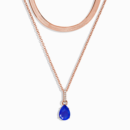 Collier Sway avec pierre de naissance en lapis-lazuli et chaîne à chevrons