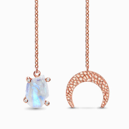 Collier en cristal brut - Pierre de lune unie