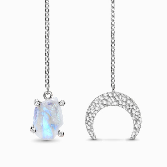 Collier en cristal brut - Pierre de lune unie