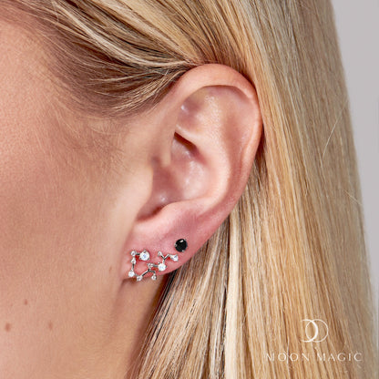 Clous d'oreilles avec pierre de naissance du zodiaque - Onyx noir Sagittaire