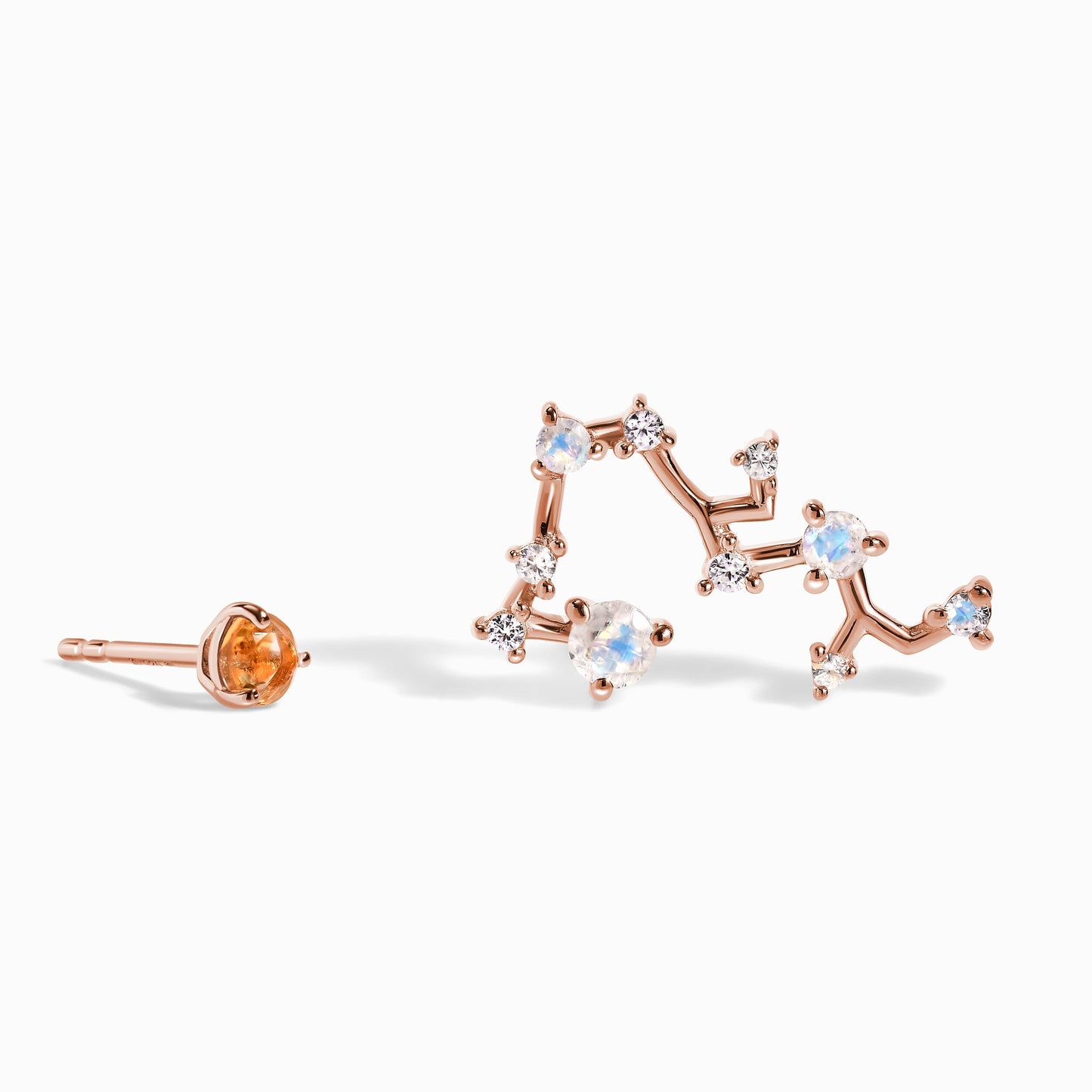 Clous d'oreilles avec pierre de naissance du zodiaque - Citrine Sagittaire