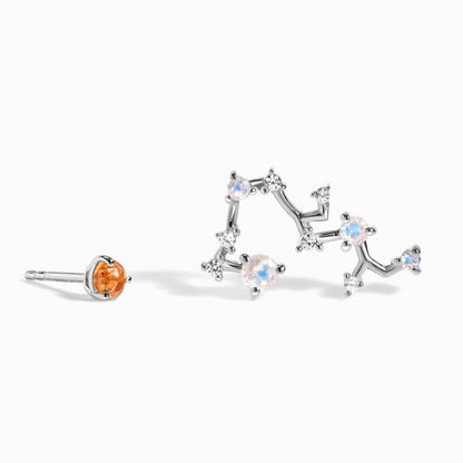 Clous d'oreilles avec pierre de naissance du zodiaque - Citrine Sagittaire
