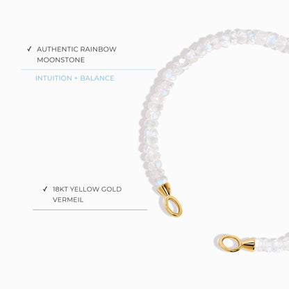 Bracelet en perles de pierre de lune - Prêt à être verrouillé