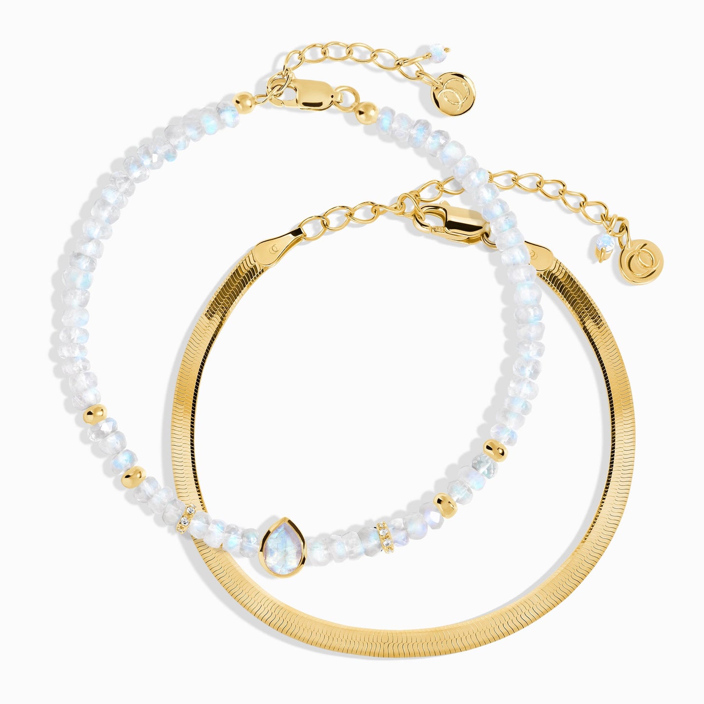 Bracelet empilable en pierre de lune et chevrons - Intuitive Spirit