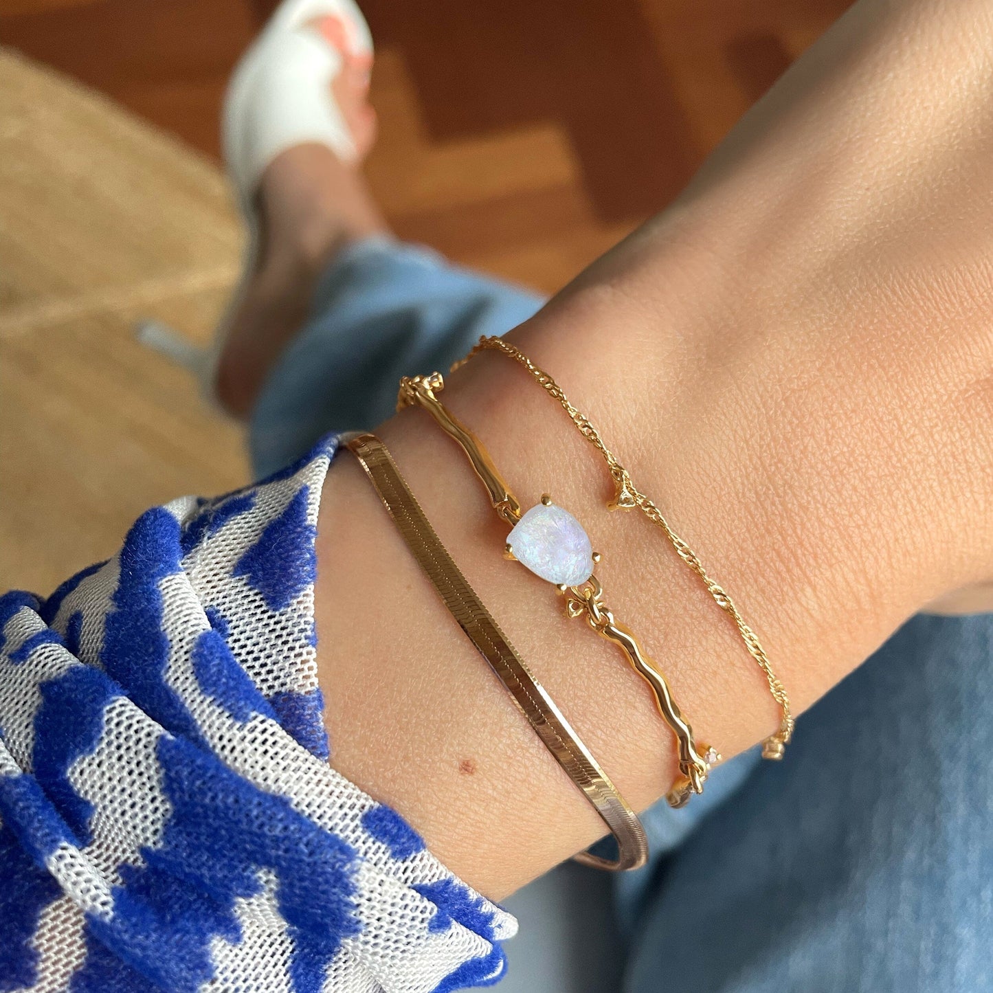 Bracelet en pierre de lune empilable - Flow