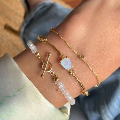 Bracelet en pierre de lune empilable - Flux d'énergie