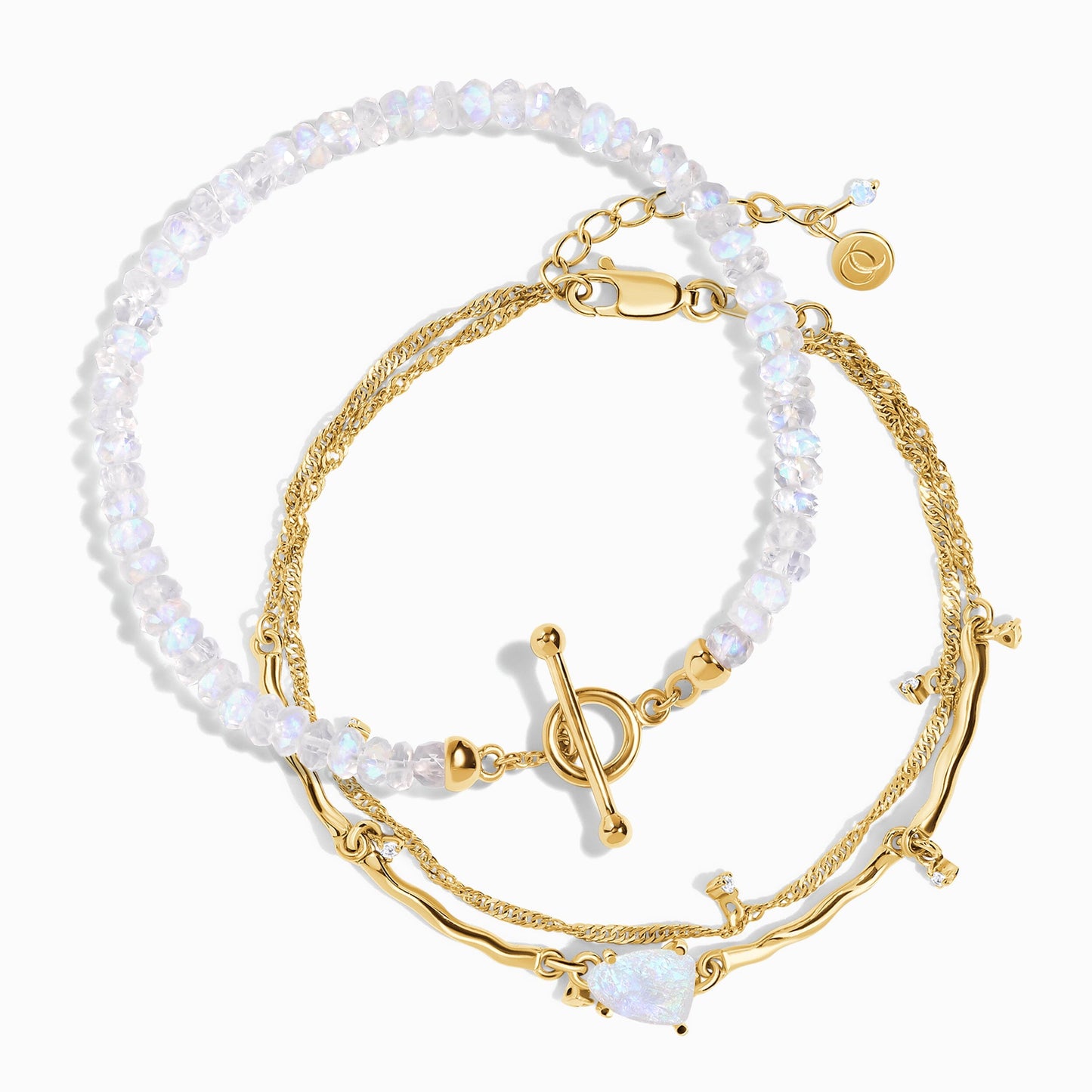 Bracelet en pierre de lune empilable - Flux d'énergie