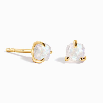 Boucles d'oreilles en pierre de lune brute - Uniques