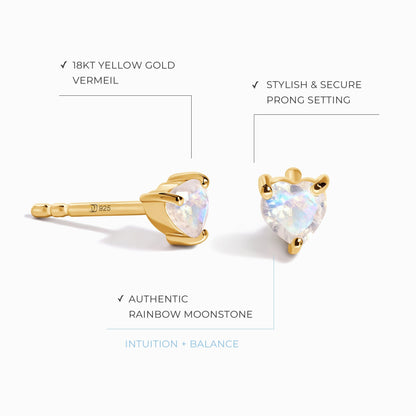 Boucles d'oreilles en pierre de lune - Amour