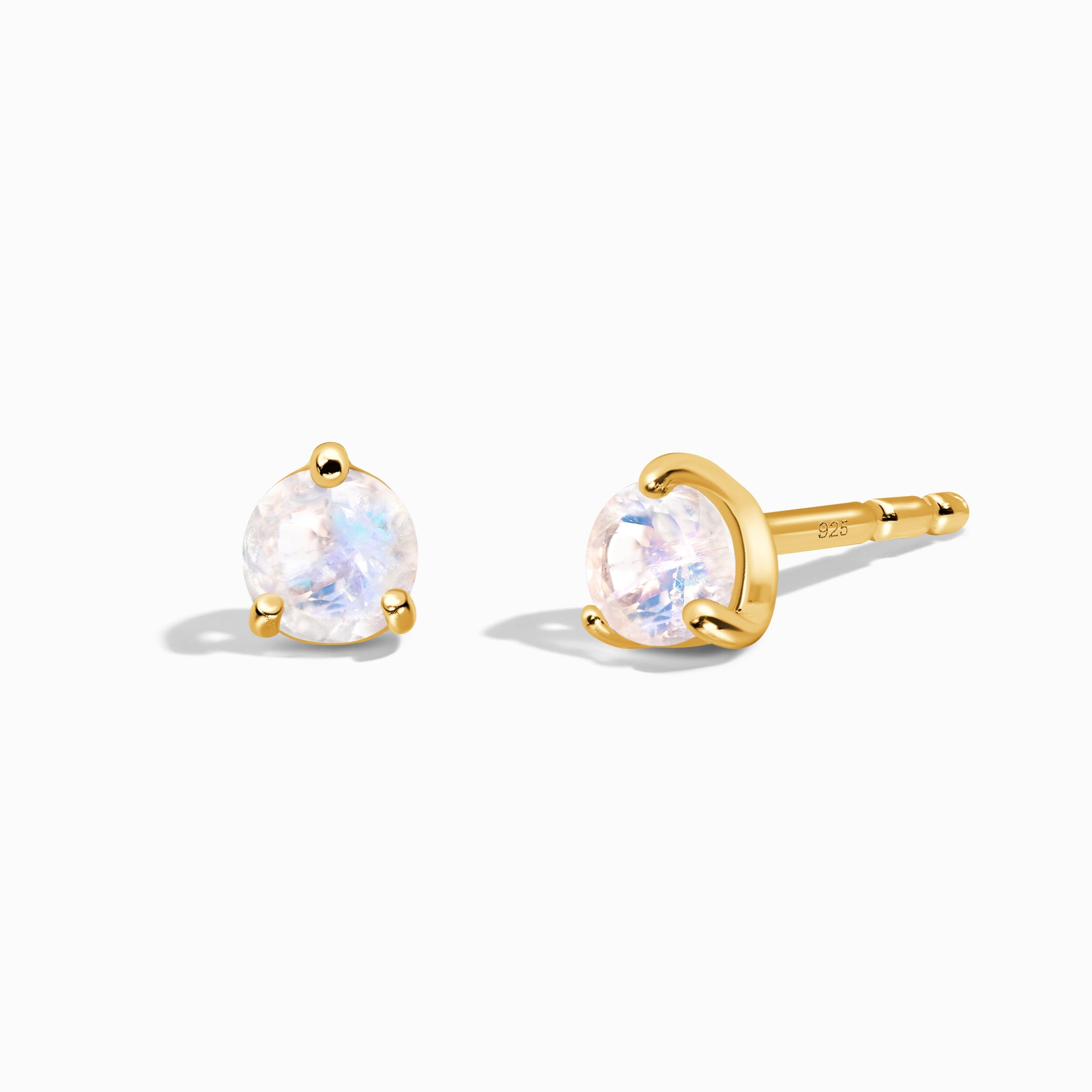 Moonstone Round Studs - June Birthstone