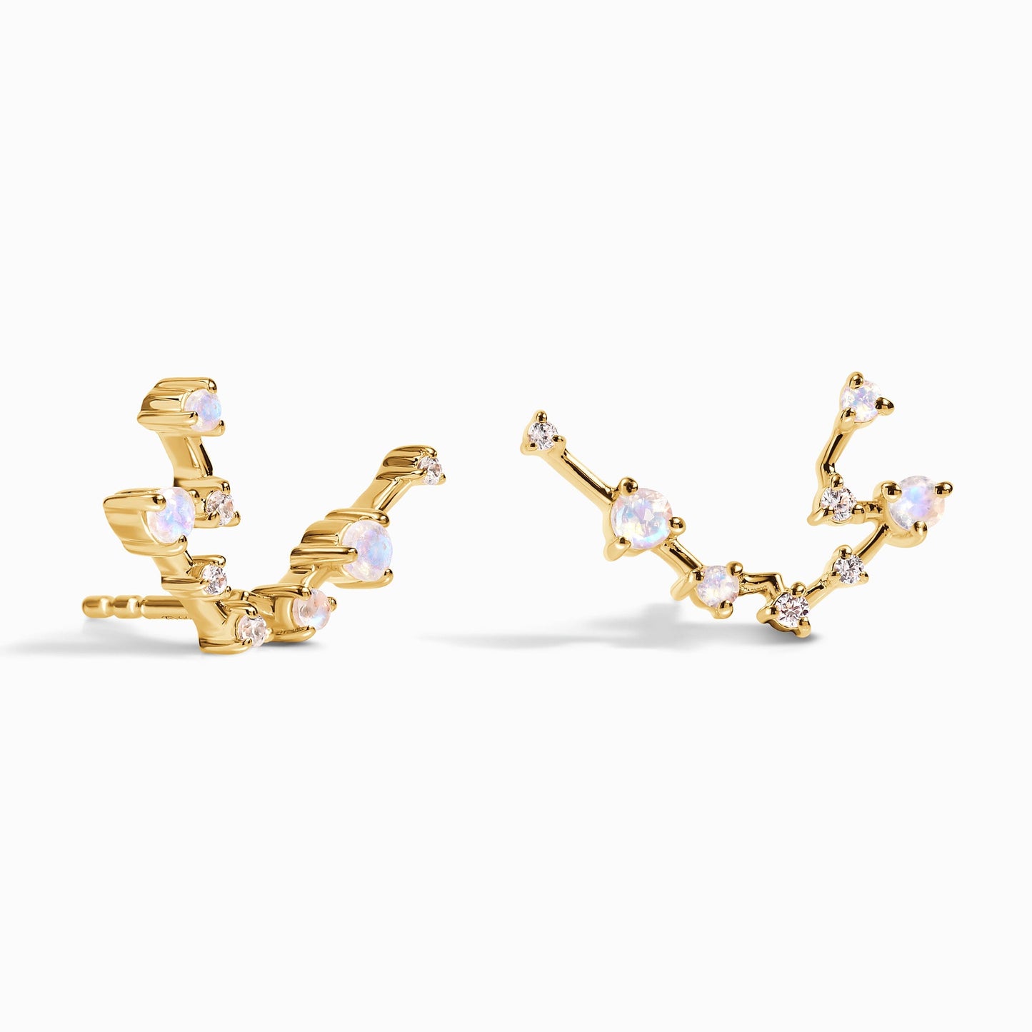 Boucles d'oreilles en pierre de lune - Constellation du Verseau