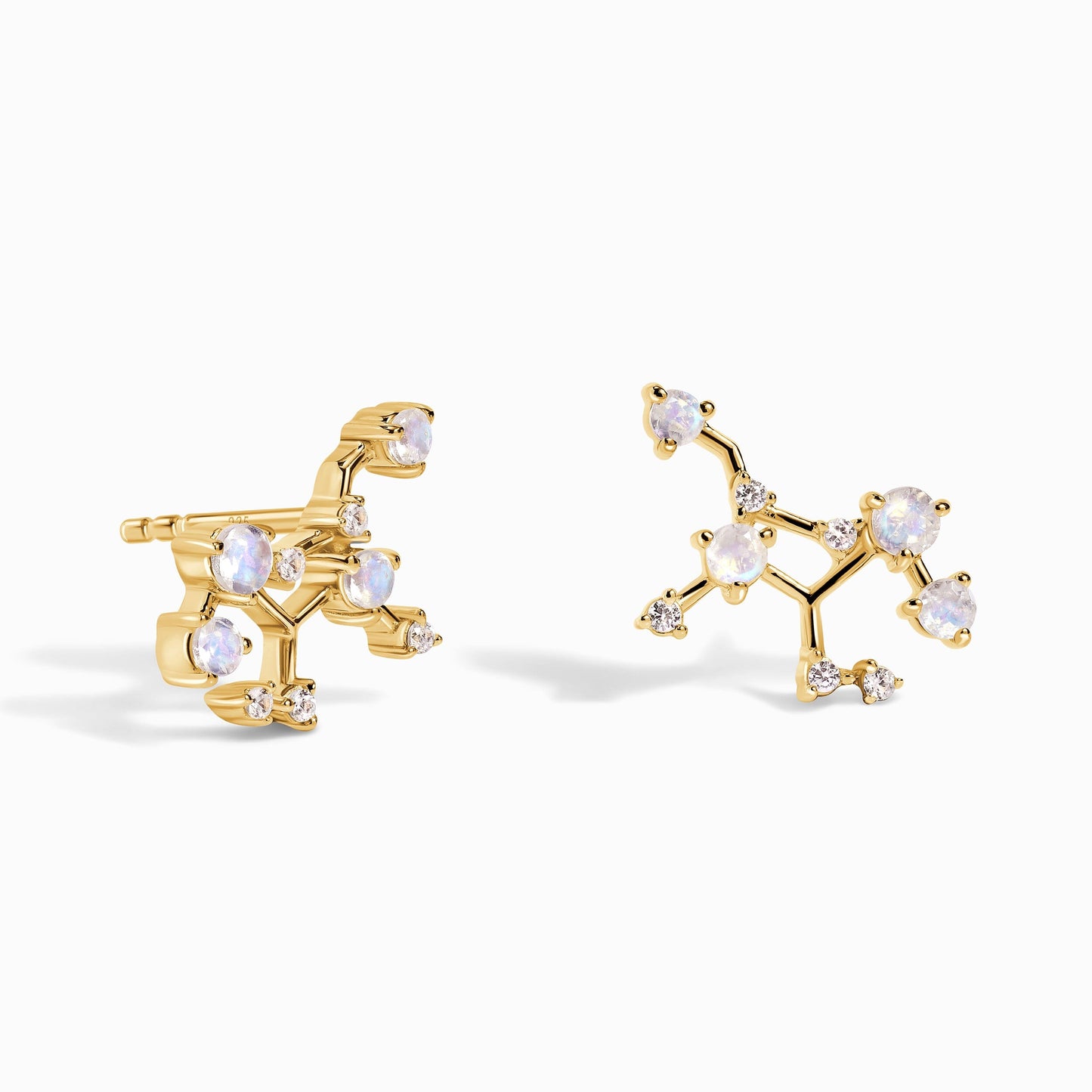 Boucles d'oreilles en pierre de lune - Constellation du zodiaque Vierge