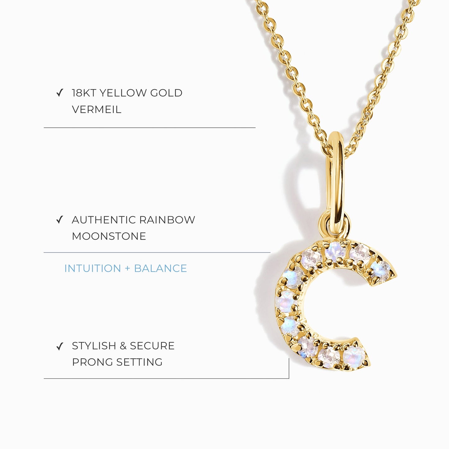 Collier Pierre de Lune - Alphabet