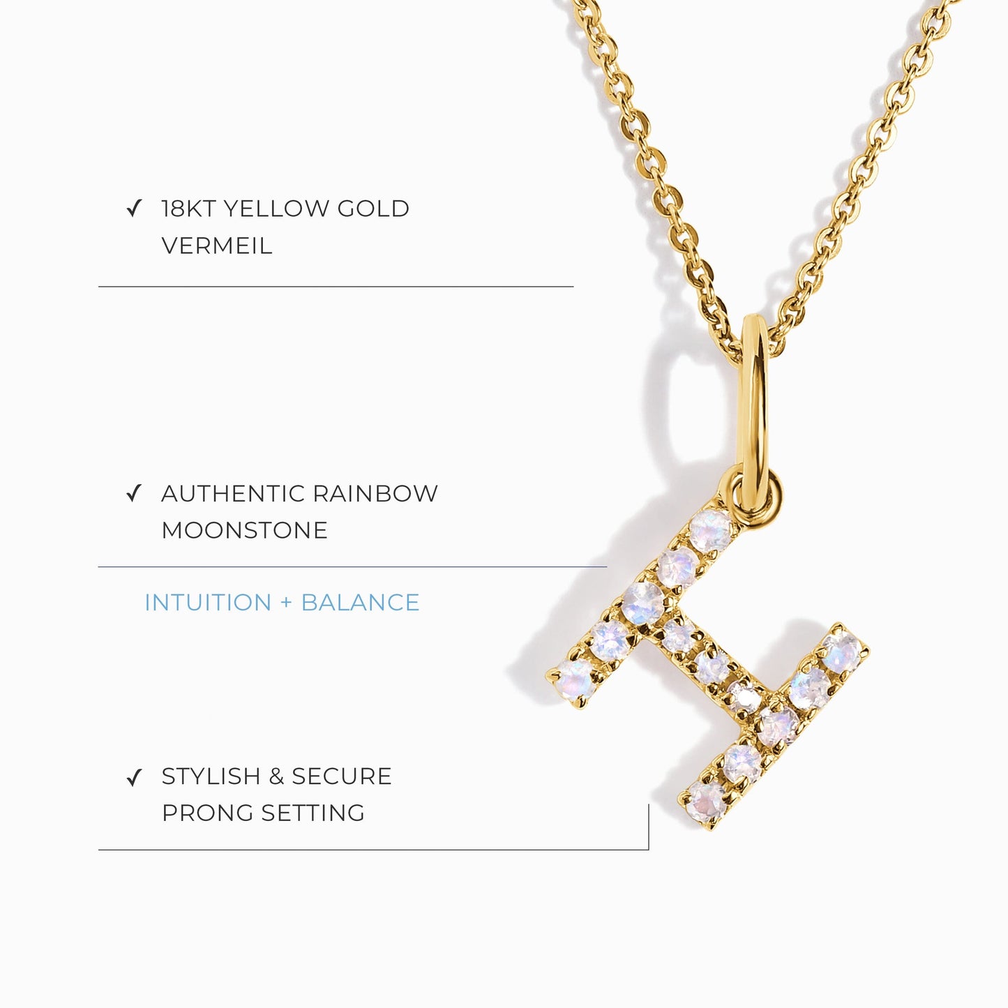Collier Pierre de Lune - Alphabet