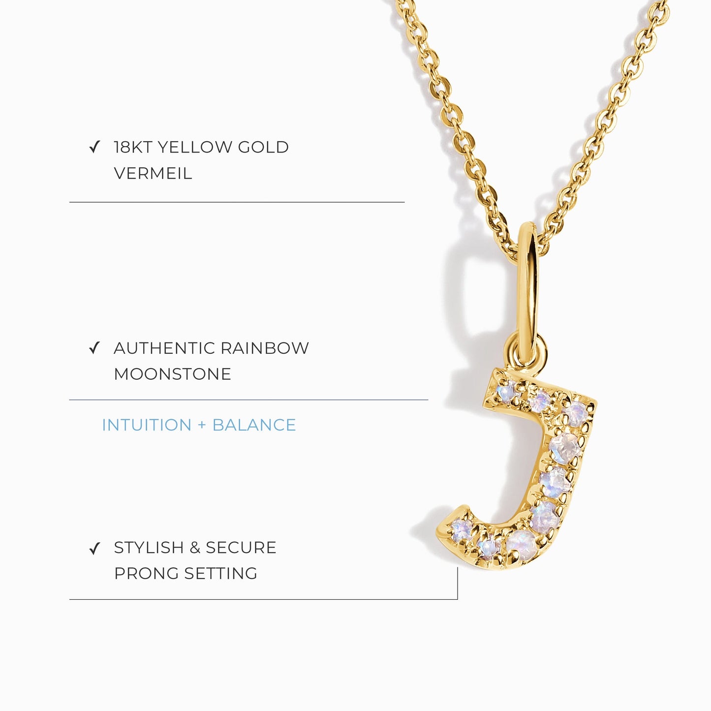 Collier Pierre de Lune - Alphabet