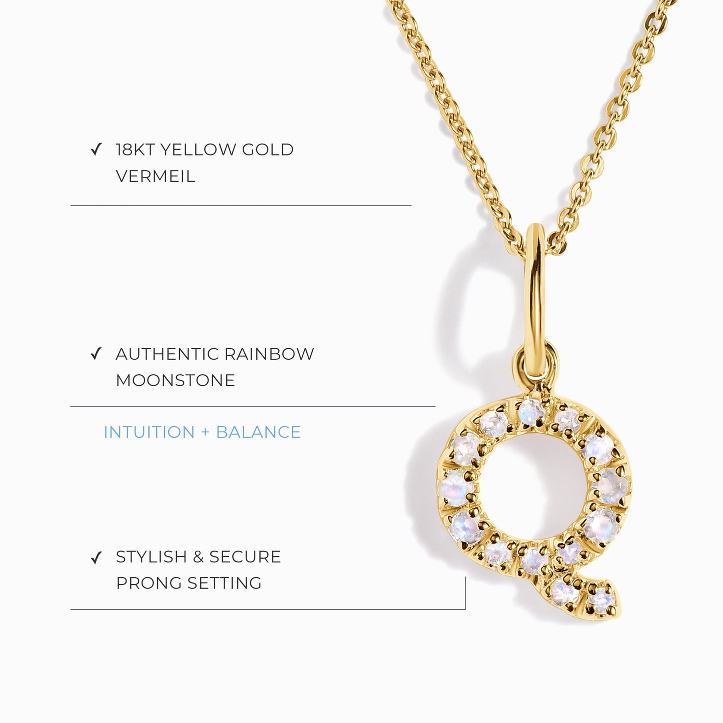 Collier Pierre de Lune - Alphabet