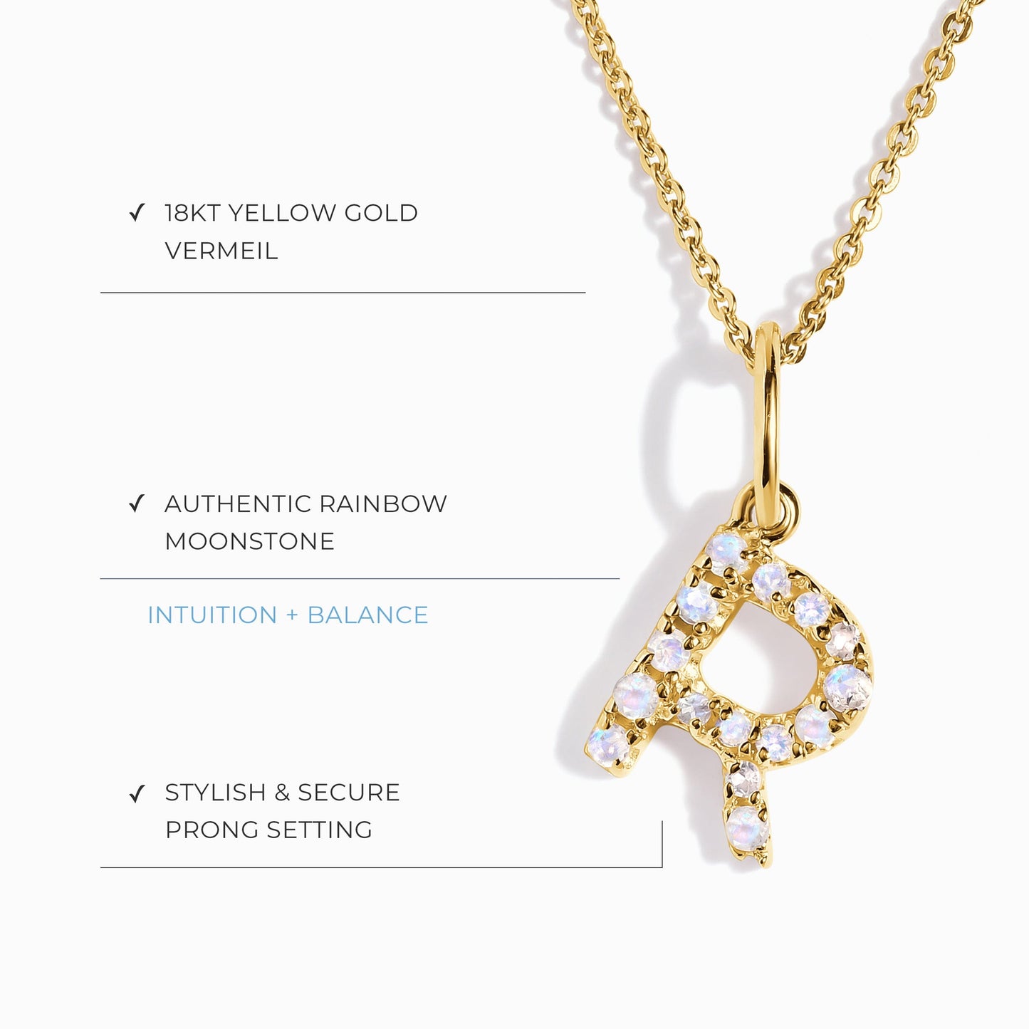 Collier Pierre de Lune - Alphabet