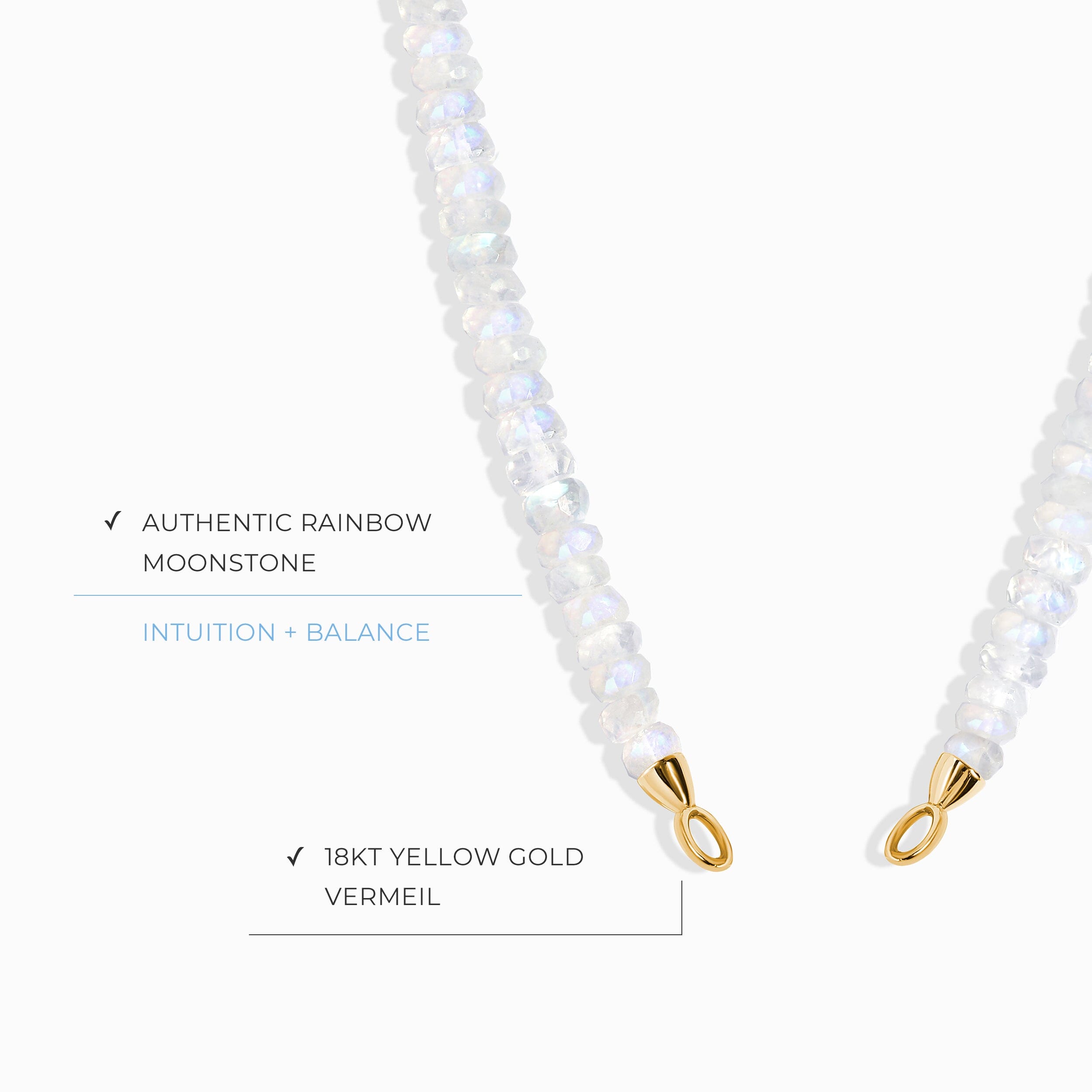 Moonstone Beads Chain - Ready To Lock