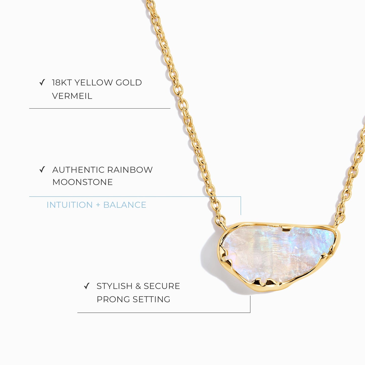 Collier en cristal brut - Pierre de lune sacrée