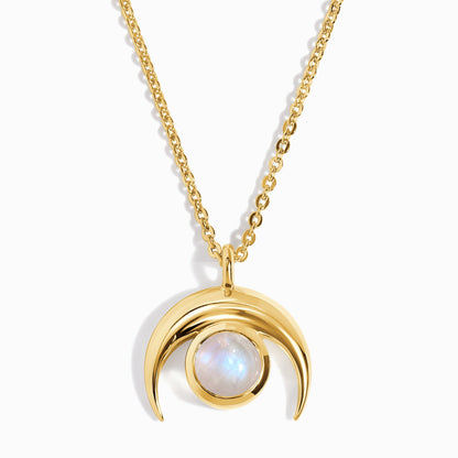 Kids Moonstone Necklace - Crescent Moon Mini