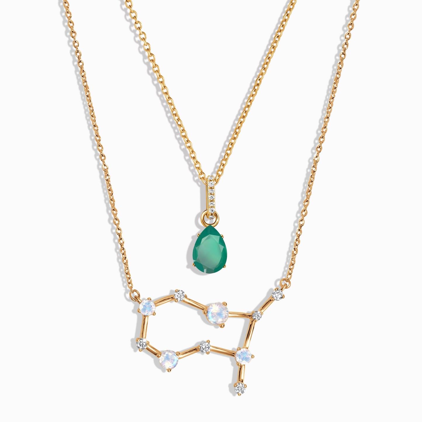 Constellation du zodiaque des Gémeaux et onyx vert