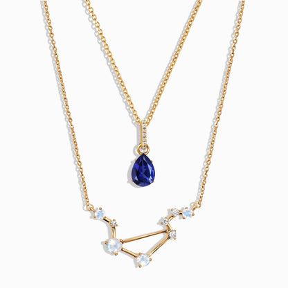 Collier constellation du zodiaque Balance et saphir bleu